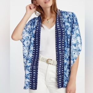 Anthropologie Blue Tie-Dye Kimono Cardigan